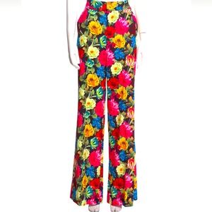 Alice and Olivia Dylan Just Bloom High Waist Wide Leg Pants Floral